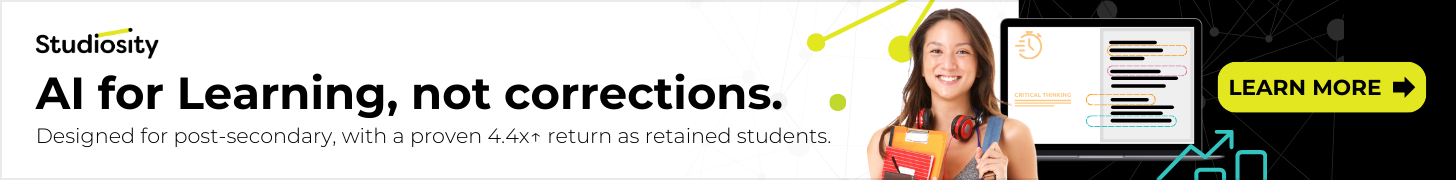 Studiosity: AI for Learning, not corrections. | Learn more »